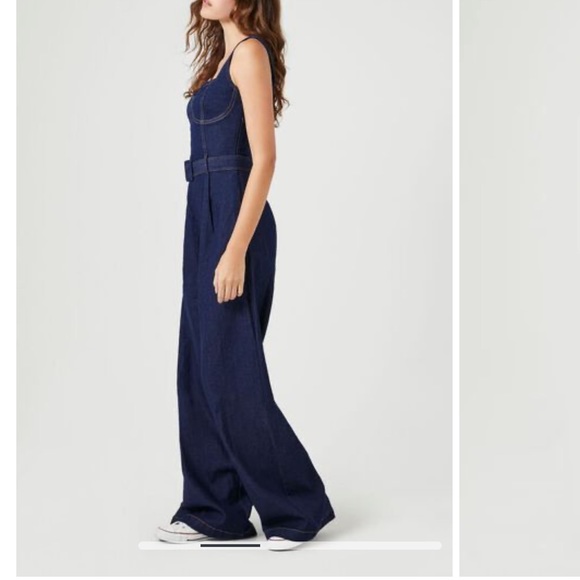 Belted Bustier Denim Jumpsuit - Picture 5 of 6